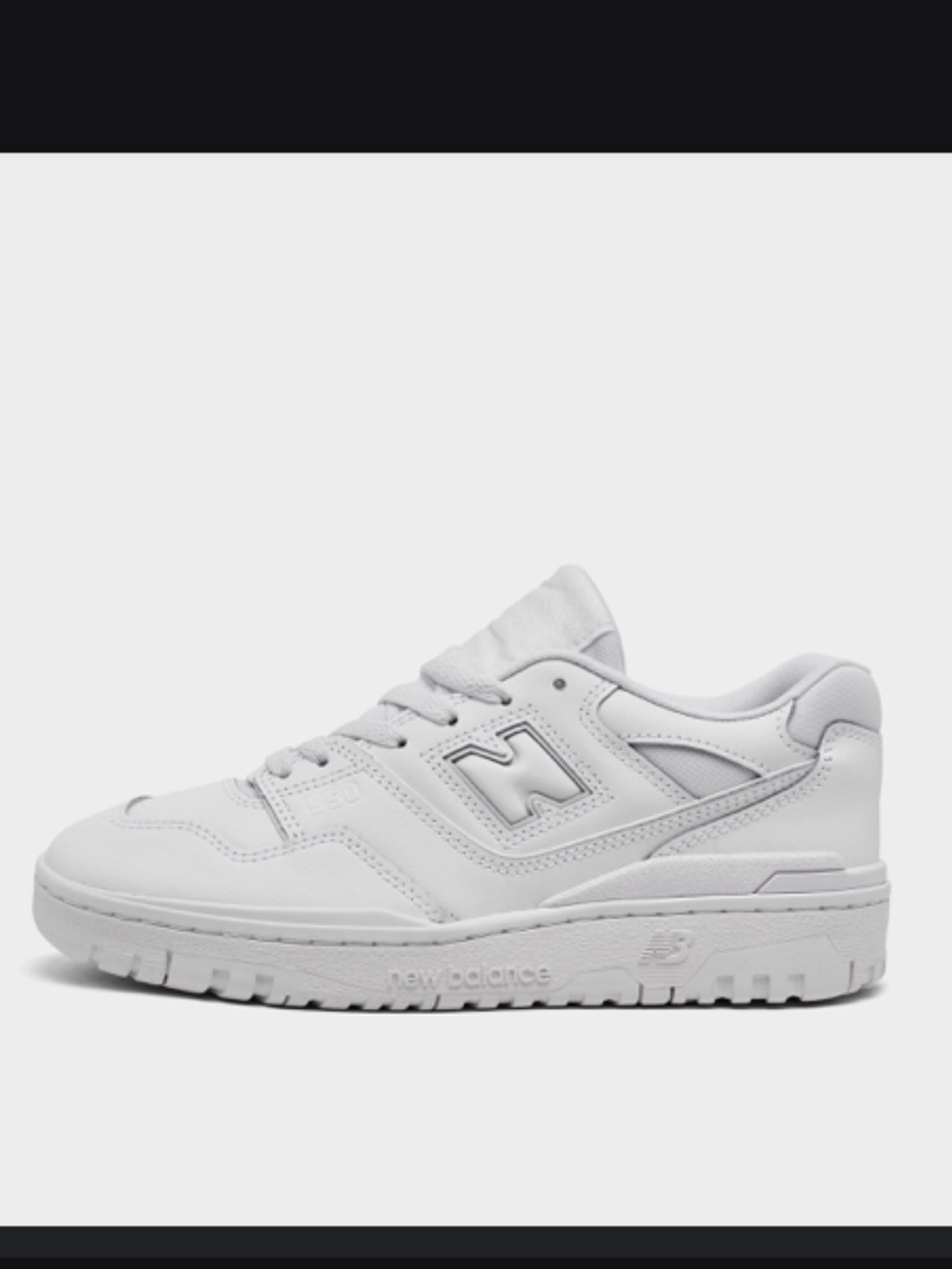 New Balance Kids White Leather Low-Top Sneakers